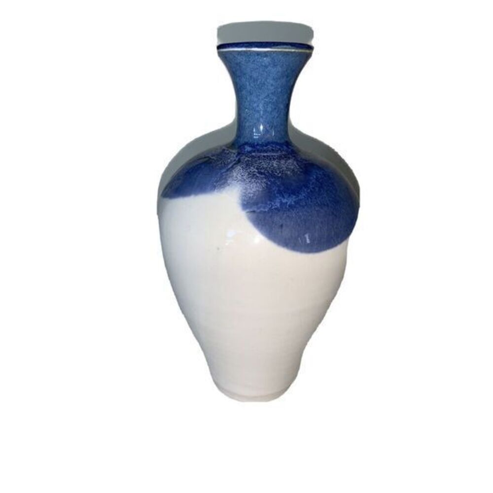 Pottery vase signed by Genez Narrow Neck 6.25"